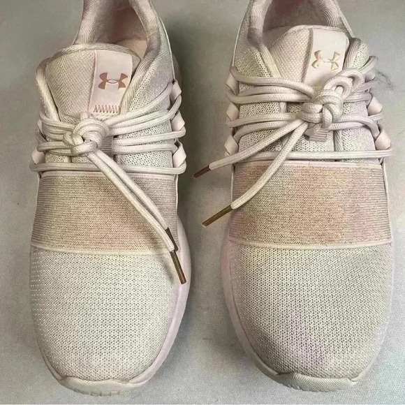 Under armor Charged Breathe Metallic Sport Style Running Sneakers Sz 7.5 - Picture 5 of 16